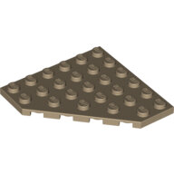 LEGO Dark Tan Wedge, Plate 6 x 6 Cut Corner 6106 - 6030845