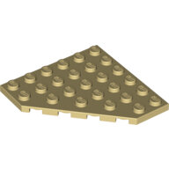 LEGO Tan Wedge, Plate 6 x 6 Cut Corner 6106 - 6036485
