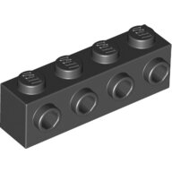 LEGO Black Brick, Modified 1 x 4 with 4 Studs on 1 Side 30414 - 4162443