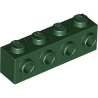 LEGO Dark Green Brick, Modified 1 x 4 with 4 Studs on 1 Side 30414 - 4245573