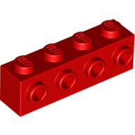 LEGO Red Brick, Modified 1 x 4 with 4 Studs on 1 Side 30414 - 4157223