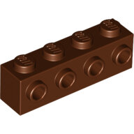 LEGO Reddish Brown Brick, Modified 1 x 4 with 4 Studs on 1 Side 30414 - 6153594