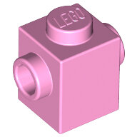 LEGO Bright Pink Brick, Modified 1 x 1 with Studs on 2 Sides, Opposite 47905 - 6065493