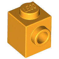 LEGO Bright Light Orange Brick, Modified 1 x 1 with Stud on 1 Side 87087 - 6092035
