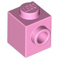 LEGO Bright Pink Brick, Modified 1 x 1 with Stud on 1 Side 87087 - 4621554