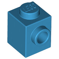 LEGO Dark Azure Brick, Modified 1 x 1 with Stud on 1 Side 87087 - 6004938