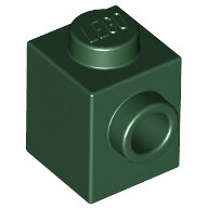 LEGO Dark Green Brick, Modified 1 x 1 with Stud on 1 Side 87087 - 6055222
