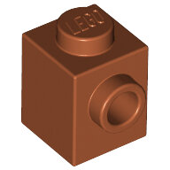 LEGO Dark Orange Brick, Modified 1 x 1 with Stud on 1 Side 87087 - 4666322