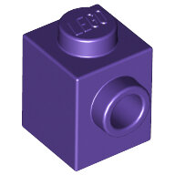 LEGO Dark Purple Brick, Modified 1 x 1 with Stud on 1 Side 87087 - 6063897