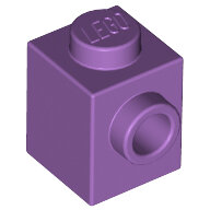 LEGO Medium Lavender Brick, Modified 1 x 1 with Stud on 1 Side 87087 - 6125776