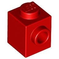 LEGO Red Brick, Modified 1 x 1 with Stud on 1 Side 87087 - 4558886