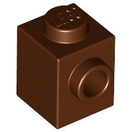 LEGO Reddish Brown Brick, Modified 1 x 1 with Stud on 1 Side 87087 - 4618545
