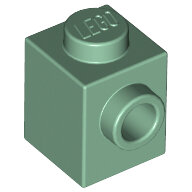 LEGO Sand Green Brick, Modified 1 x 1 with Stud on 1 Side 87087 - 6009656