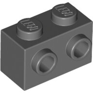 LEGO Dark Bluish Gray Brick, Modified 1 x 2 with Studs on 1 Side 11211 - 6230233