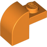 LEGO Orange Brick, Modified 1 x 2 x 1 1/3 with Curved Top 6091 - 6112356
