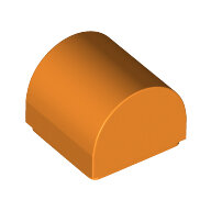 LEGO Orange Brick, Modified 1 x 1 x 2/3 No Studs, Curved Top 49307 - 6278436
