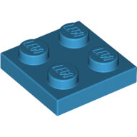 LEGO Dark Azure Plate 2 x 2 3022 - 6206809