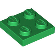 LEGO Green Plate 2 x 2 3022 - 302228