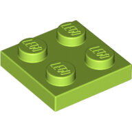 LEGO Lime Plate 2 x 2 3022 - 4537937
