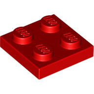 LEGO Red Plate 2 x 2 3022 - 302221