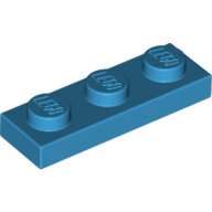 LEGO Dark Azure Plate 1 x 3 3623 - 6153538