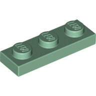 LEGO Sand Green Plate 1 x 3 3623 - 6069257