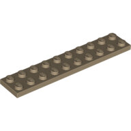LEGO Dark Tan Plate 2 x 10 3832 - 6079776