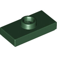 LEGO Dark Green Plate, Modified 1 x 2 with 1 Stud with Groove and Bottom Stud Holder (Jumper) 15573 - 6192250