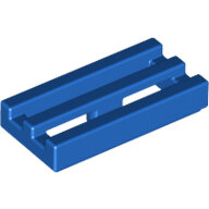 LEGO Blue Tile, Modified 1 x 2 Grille with Bottom Groove / Lip 2412b - 241223