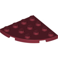 LEGO Dark Red Plate, Round Corner 4 x 4 30565 - 4613267