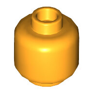 LEGO Bright Light Orange Minifigure, Head (Plain) - Hollow Stud 3626c - 6201587