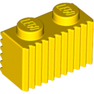 LEGO Yellow Brick, Modified 1 x 2 with Grille (Flutes) 2877 - 287724