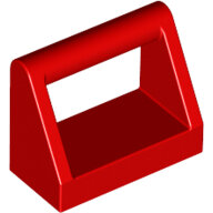 LEGO Red Tile, Modified 1 x 2 with Handle 2432 - 243221