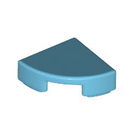 LEGO Medium Azure Tile, Round 1 x 1 Quarter 25269 - 6150307