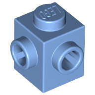 LEGO Medium Blue Brick, Modified 1 x 1 with Studs on 2 Sides, Adjacent 26604 - 6195548