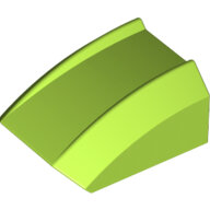 LEGO Lime Slope, Curved 2 x 2 Lip 30602 - 6129278