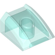 LEGO Trans-Light Blue Slope, Curved 2 x 2 Lip 30602 - 6171718
