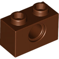 LEGO Reddish Brown Technic, Brick 1 x 2 with Hole 3700 - 4211252