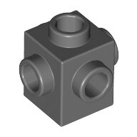 LEGO Dark Bluish Gray Brick, Modified 1 x 1 with Studs on 4 Sides 4733 - 4210700