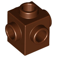 LEGO Reddish Brown Brick, Modified 1 x 1 with Studs on 4 Sides 4733 - 6133765