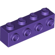 LEGO Dark Purple Brick, Modified 1 x 4 with 4 Studs on 1 Side 30414 - 6167459