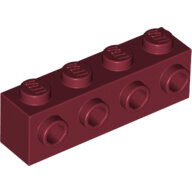LEGO Dark Red Brick, Modified 1 x 4 with 4 Studs on 1 Side 30414 - 6009134