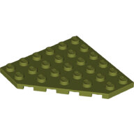 LEGO Olive Green Wedge, Plate 6 x 6 Cut Corner 6106 - 6272101