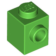 LEGO Bright Green Brick, Modified 1 x 1 with Stud on 1 Side 87087 - 6223735
