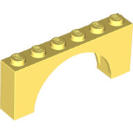 LEGO Bright Light Yellow Brick, Arch 1 x 6 x 2 - Medium Thick Top without Reinforced Underside 15254 - 6278430