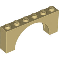 LEGO Tan Brick, Arch 1 x 6 x 2 - Medium Thick Top without Reinforced Underside 15254 - 6106187
