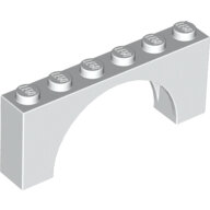LEGO White Brick, Arch 1 x 6 x 2 - Medium Thick Top without Reinforced Underside 15254 - 6106183