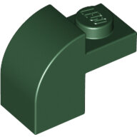 LEGO Dark Green Brick, Modified 1 x 2 x 1 1/3 with Curved Top 6091 - 4588024