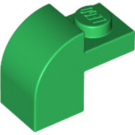 LEGO Green Brick, Modified 1 x 2 x 1 1/3 with Curved Top 6091 - 6100223