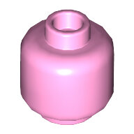 LEGO Bright Pink Minifigure, Head (Plain) - Hollow Stud 3626c - 6229128
